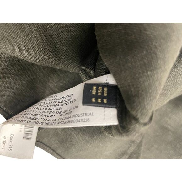 Massimo Dutti Womens Midi Dress Linen M Brown slits Open Back 6664/100 NWT - Picture 9 of 12